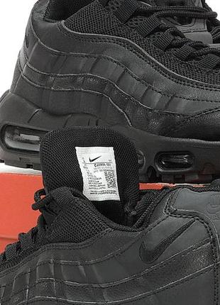 Мужские кожаные кроссовки nike air max 95 black4 фото