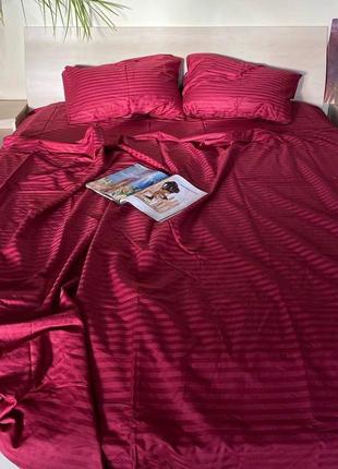 Комплект постельного белья страйп сатин, большая гамма цветов2 фото