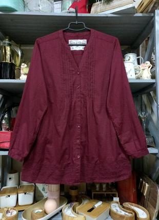 Сорочка рубашка блуза бордова1 фото