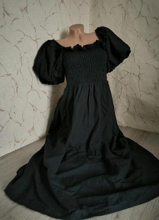 Платье длинное чёрное 48-501 фото