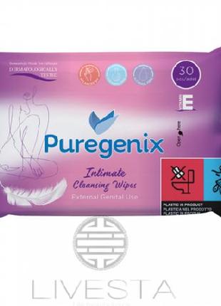 Вологі серветки для інтимної гігієни puregenix, 30 шт1 фото