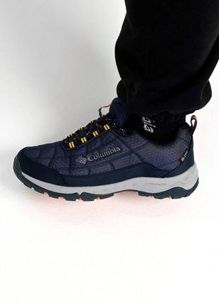 Чоловічі зимові кросівки columbia waterproof gore-tex low blue orange - 21°❄️