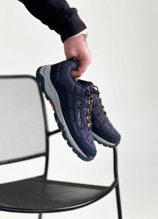 Мужские зимние кроссовки columbia waterproof gore-tex low blue orange - 21°❄️5 фото