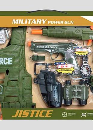 Набор военного детский игровой 34280, жилет, часы, рация, оружие