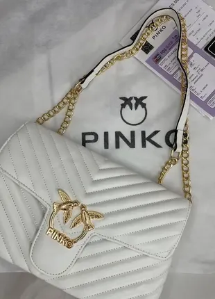 Женская сумка из эко-кожи в стиле pinko lady white пинко белая брендовая сумка через плечо8 фото