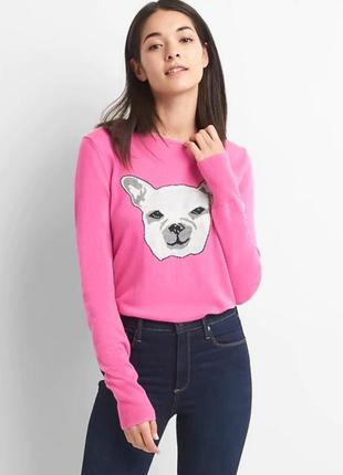 Яскравий светр gap із мериносової вовни з принтом собаки