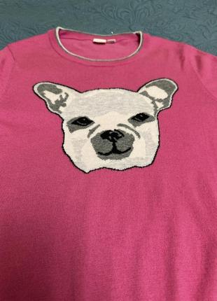 Яскравий светр gap із мериносової вовни з принтом собаки5 фото