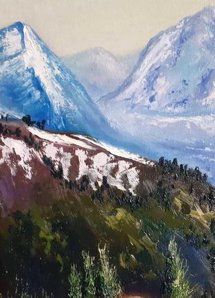 Картина горы, горный пейзаж. масло, холст 40х50 см3 фото