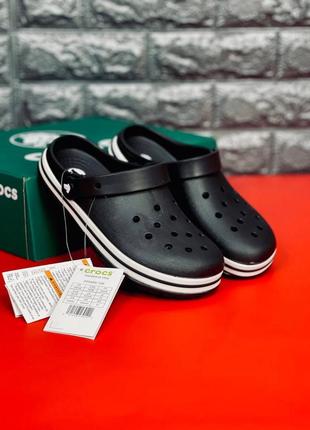 Мужские шлепанцы crocs черные шлепанцы кроксы