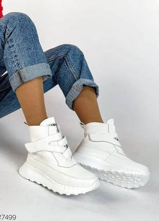 Распродажа натуральные кожаные демисезонные белые ботинки 38р.4 фото