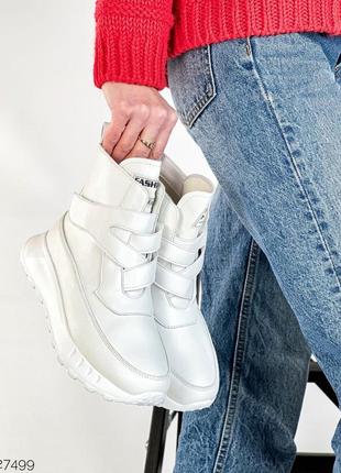 Распродажа натуральные кожаные демисезонные белые ботинки 38р.2 фото