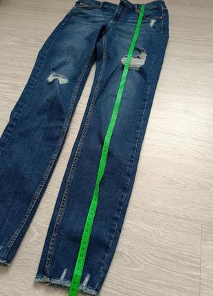 Джинси бойфренд бойфренди дирочки джинсики жіночі сині висока посадка талія4 фото