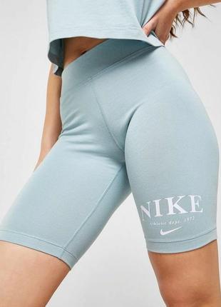 Велосипедні шорти nike essential retro legging shorts in cave ocean blue голубий , xl