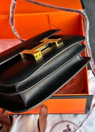 Сумка кроссбоди premium hermes constance 18 epsom calf black4 фото