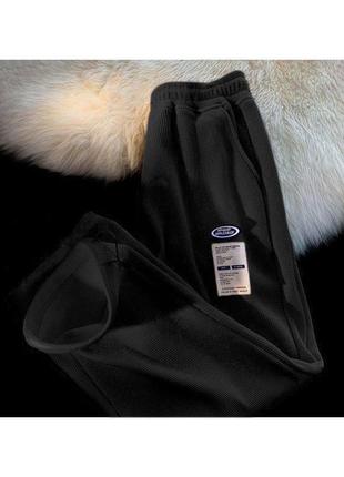Карго брюки вафелька на флисе теплые брюки карго кюлоты карманы спортивные высокая посадка резинки манжеты брюки джоггеры оверсайз6 фото