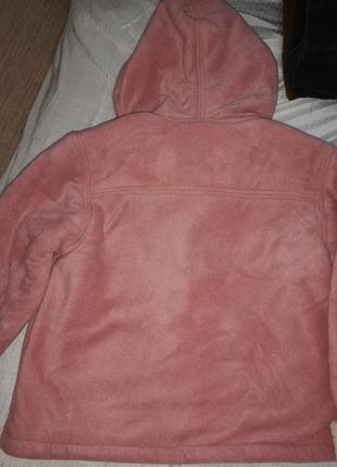 Рожева тепла куртка зіп- кожух з каптуром зима2 фото