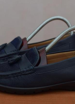 Синие кожаные мокасины с кисточками, туфли, слипоны hotter, 36 размер. оригинал2 фото