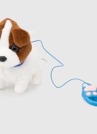 М'яка інтерактивна іграшка собачка на повідці джек-розсел-тер'єр3 фото