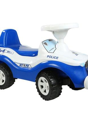 Детская машинка толокар джипик orion 105 орион каталка спинка сигнал багажник детский синий1 фото