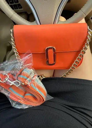 Жіноча сумка клатч у стилі marc jacobs помаранчева the colorblock  марк джейкобс3 фото
