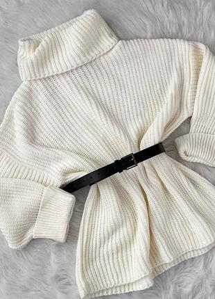 Теплый удлиненный свитер из ангоры вязка с поясом горловину свободного кроя удлиненный теплый зимний оверсайз5 фото