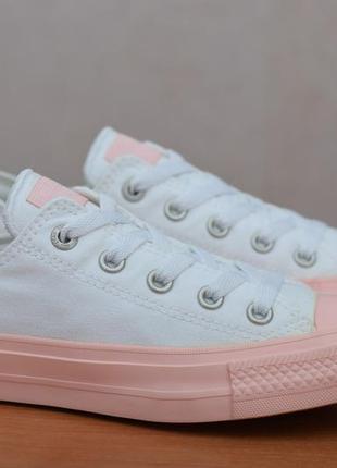 Білі текстильні кеди converse all star з рожевою підошвою, розмір 36.5. оригінал