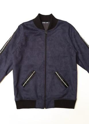 Бомбер (вітровка) замшевий smiletime new look, синій