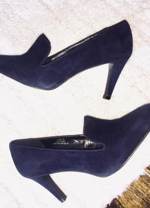 👠 тёмно-синие туфли из натуральной замши от мarks & spencer.  #15 фото