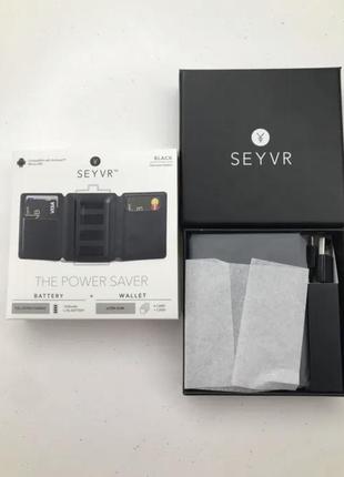 Портативний акумулятор гаманець seyvr power bank 1400mah black microusb3 фото