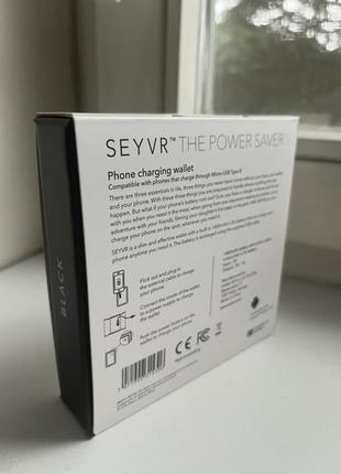 Портативний акумулятор гаманець seyvr power bank 1400mah black microusb7 фото