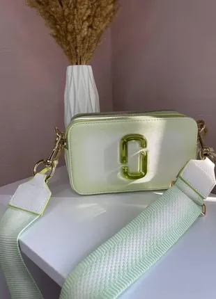 Сумка клатч  в стиле marc jacobs logo light green салатная марк джейкобс4 фото