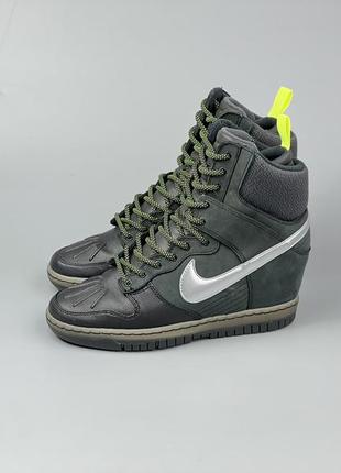 Кожаные кеды хайтопы nike dunk sky hi sneakerboot 2.0