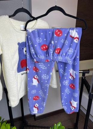 Теплая махровая + пижама/домашняя костюм кофта и штаны4 фото