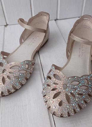 Туфли для принцессы next праздничная обувь единорог стразы1 фото