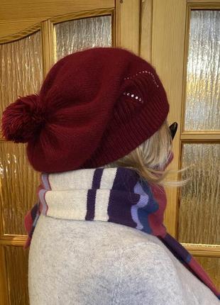 Шапка плетеная с ангоркой