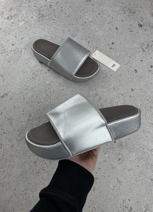 Adidas y-3 yohji yamamoto slide silver metallic
