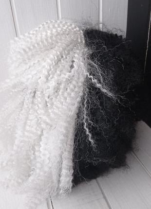 Штучна перука чорно-біла біло-чорна парик круелла2 фото