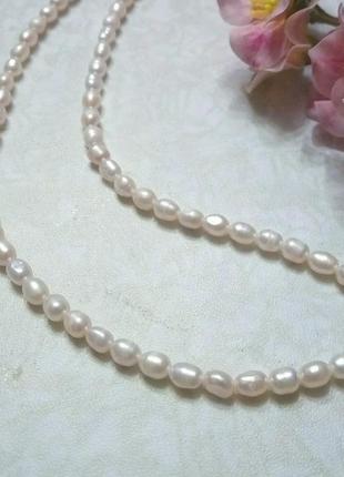 Натурвльный жемчуг колье 50см ожерелье бусы