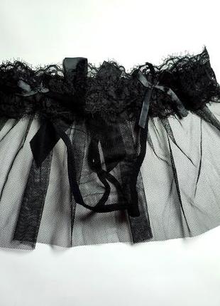 Эротическое белье женские трусики с доступом трусы прозрачная сеточка стринги черные с бантом сексуальные с фатой8 фото