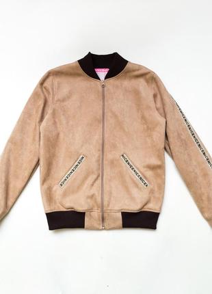 Бомбер замшевий для дівчини (підлітка) smiletime new look, бежевий