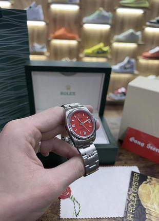 Годинник rolex oyster perpetual 39mm “red”7 фото