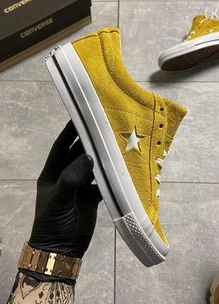 Кеды женские converse one star, желтые (конверс, конверсы, кроссовки, женская обувь)1 фото