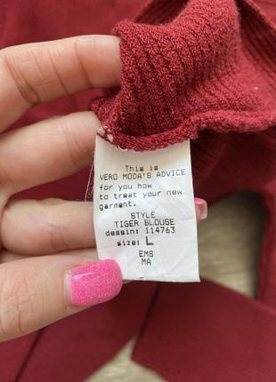 Стильная кофта реглан в рубчик на запах с переплетом vero moda 40/l3 фото