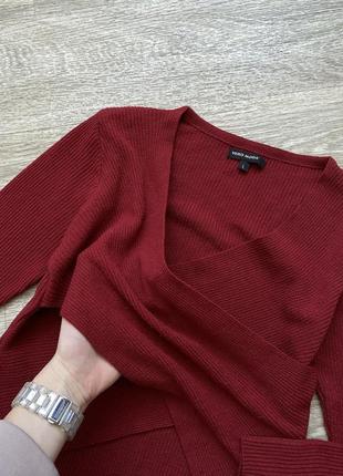 Стильная кофта реглан в рубчик на запах с переплетом vero moda 40/l4 фото