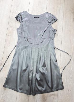 Плаття сукня металік срібний стальний колір святкове нарядное платье