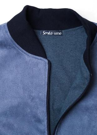 Куртка для девочки, на подкладке, замшевая, {только 152,164} smiletime new look, серо-голубой3 фото