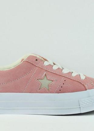 Кеды женские converse one star, розовые (конверс, конверсы, кроссовки)1 фото