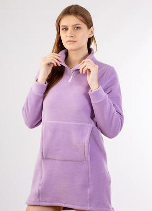 Теплое флисовое фиолетовое короткое платья1 фото