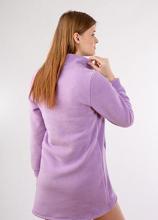 Тепле флісове фіолетове коротке плаття 2