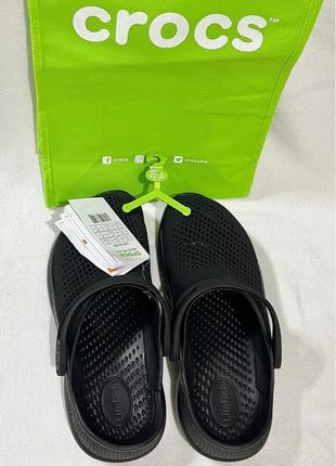 Крокс лайтрайд 360 клог повністю чорні crocs literide 360 clog black / black7 фото